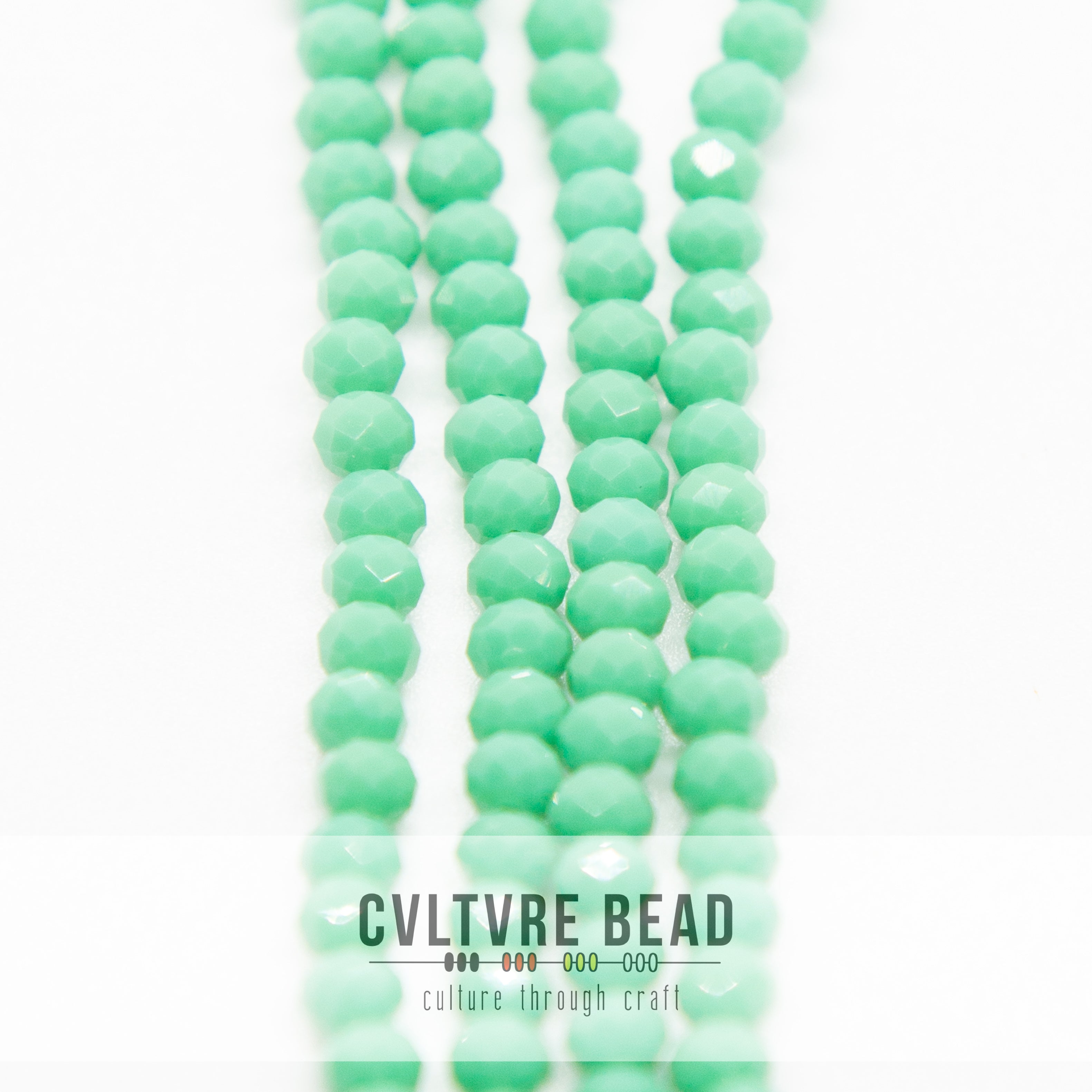 Crystal Lane Rondelle - 3x4mm - Opaque Turquoise Green